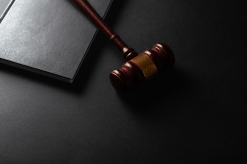 Gavel and law book on a desk